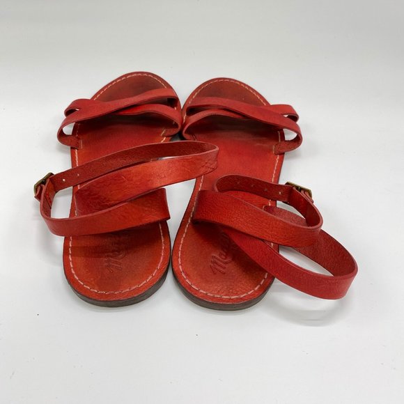 Madewell Boardwalk Red Leather Sandals - Picture 5 of 7
